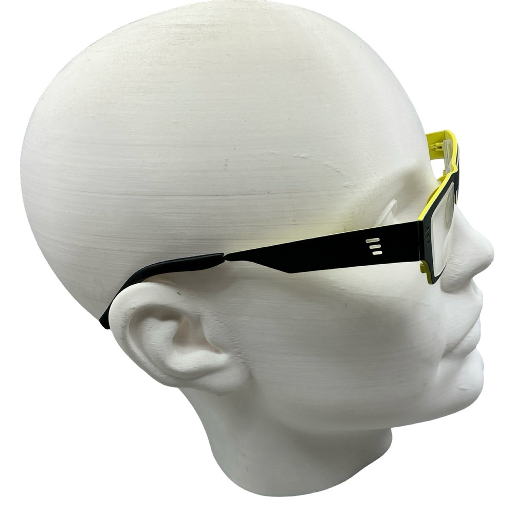 Bevel Huli 8582 Eyeglasses Black Neon Yellow Rectangular Frames Japan 54-17 - Picture 3 of 5